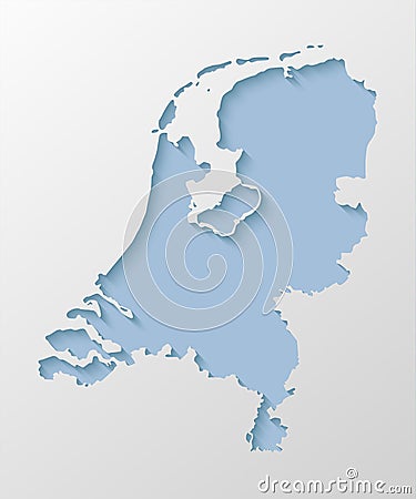 Vector map Netherlands, abstract inner shadow Vector Illustration
