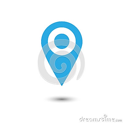 Vector of map pointer icon. GPS location symbol. Flat design sty Stock Photo