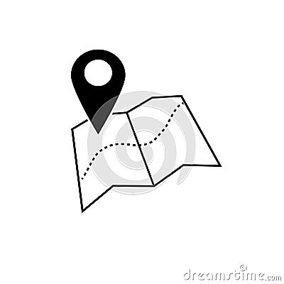 Vector of map pointer icon. GPS location symbol. Flat design sty Stock Photo