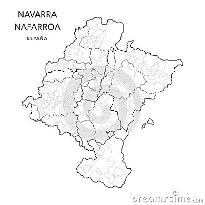 Geopolitical Vector Map of Navarre as of 2022 Stock Photo