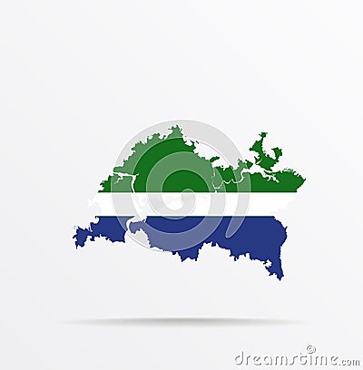 Vector map Republic of Tatarstan combined with Livonians Livonia ethnic groups flag Vector Illustration