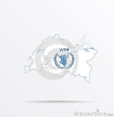 Vector map Republic of Tatarstan combined with World Food Programme WFP flag Editorial Stock Photo