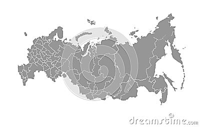 Vector map of Russian Federation on white background. Stock Photo