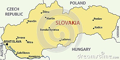 Vector map - Slovak Republic Vector Illustration