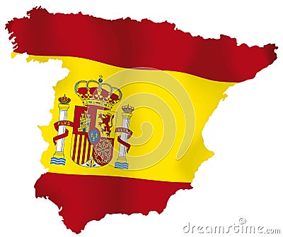 Vector map of Spain Cartoon Illustration