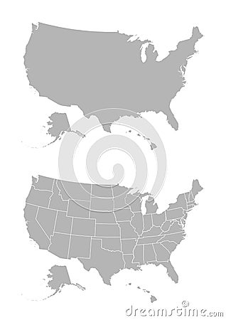 Vector map of the United States of America Vector Illustration