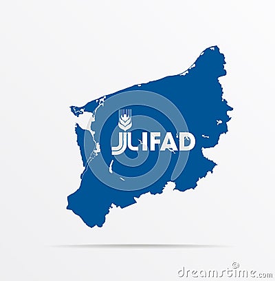 Vector map West Pomeranian Voivodeship Poland combined with International Fund for Agricultural Development IFAD flag Editorial Stock Photo