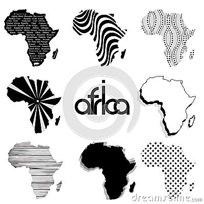 Vector Maps of Africa Silhouette Vector Illustration