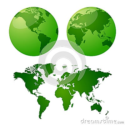 Vector maps of earth Stock Photo