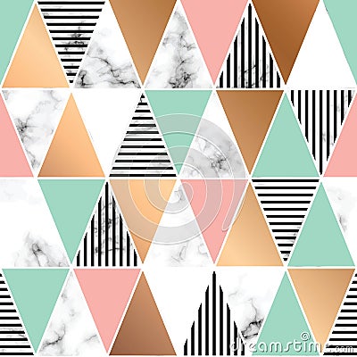 Vector marble texture design with geometric shapes, black and white marbling surface, modern luxurious background Vector Illustration