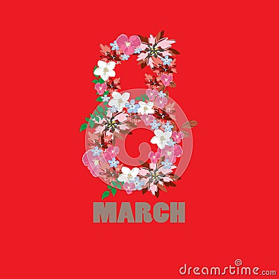 Vector 8 march background. Womans day Vector Illustration