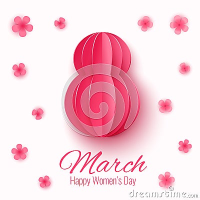 Vector March 8 invitation card. Happy International Womens Day background Vector Illustration