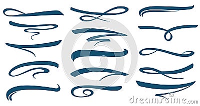 Vector marker stroke line lettering underlines collection Vector Illustration