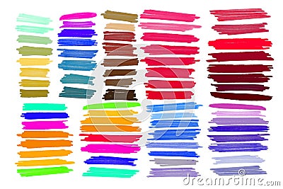 Vector marker stroke, spots bright color Stock Photo