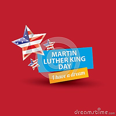 Vector Martin Luther King day us sticker or label Vector Illustration