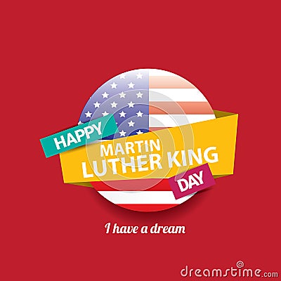 Vector Martin Luther King day us sticker or label Vector Illustration