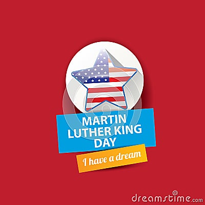 Vector Martin Luther King day us sticker or label Vector Illustration