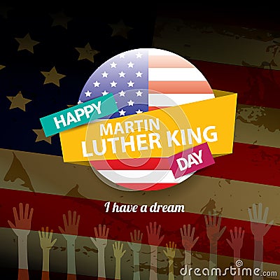 Vector Martin Luther King day us sticker or label Vector Illustration