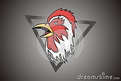 Vector Head Chicken Mascot Logo Stock Photo