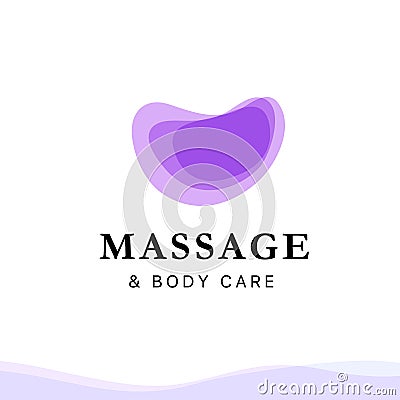 Vector massage & body care center logo, transparent stylized stones isolated on white background. Vector Illustration