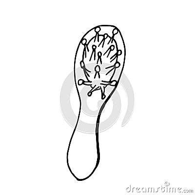 Vector massage comb in doodle style Vector Illustration