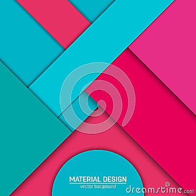 Vector material design background. Abstract creative concept layout template. For web and mobile app, paper art Vector Illustration