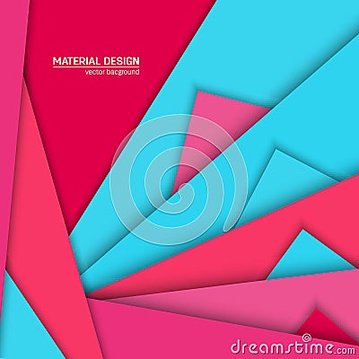 Vector material design background. Abstract creative concept layout template. For web and mobile app, paper art Vector Illustration