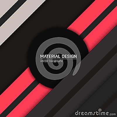 Vector material design background. Abstract creative concept layout template. For web and mobile app, paper art Vector Illustration