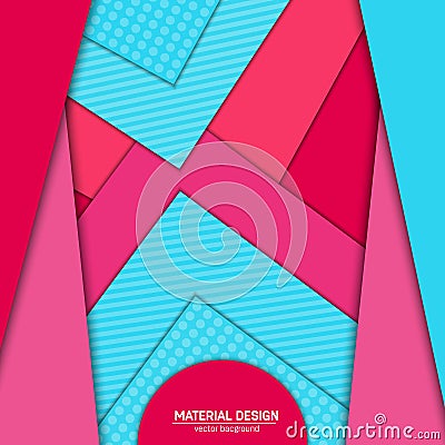 Vector material design background. Abstract creative concept layout template. For web and mobile app, paper art Vector Illustration