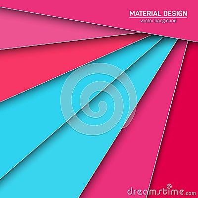 Vector material design background. Abstract creative concept layout template. For web and mobile app, paper art Vector Illustration