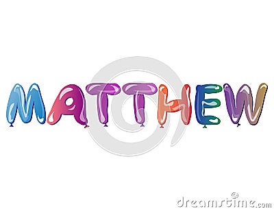 Vector Matthew name text balloons Vector Illustration