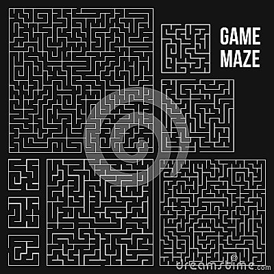 Vector Maze. Labyrinth with Entry and Exit. Vector Illustration