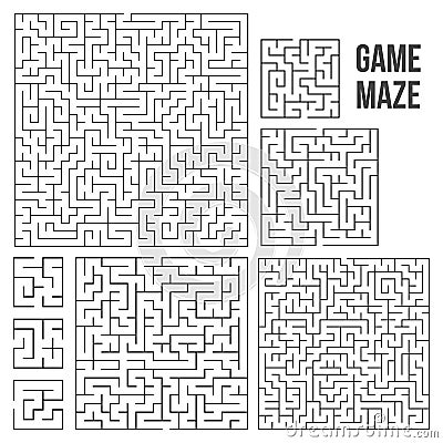 Vector Maze. Labyrinth with Entry and Exit. Vector Illustration