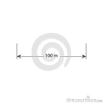 Engineer drawings Vector measurement distance arrows. Distance in between two objects for web banner, web and mobile application, Stock Photo