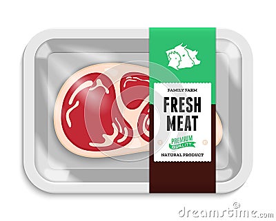 Vector meat packaging illustration Vector Illustration