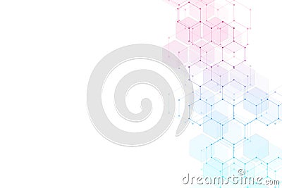 Vector medical background from hexagons. Geometric elements of design for modern communications, medicine, science and Vector Illustration