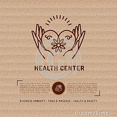 Vector Medical Center Health Card, beauty salon, spa massage studio Vector Illustration