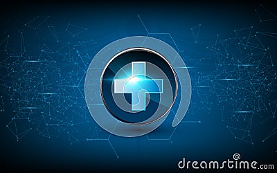 Vector medical health care sci fi design background technology innovation concept Vector Illustration