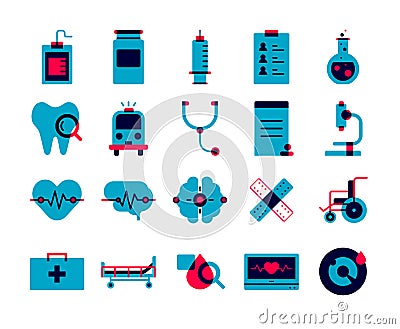 Vector medical and healthcare flat icon design Vector Illustration