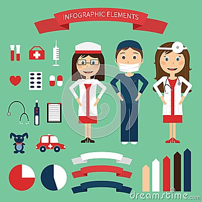 Vector medical infographics set Vector Illustration