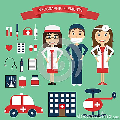 Vector medical infographics set Vector Illustration