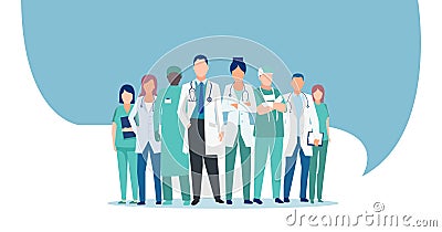 Vector of a medical staff, group of doctors and nurses Vector Illustration