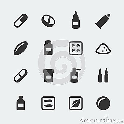 Vector medications icons set Vector Illustration