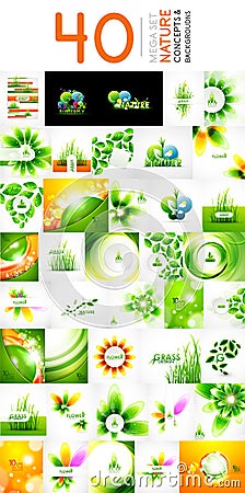 Vector mega set of nature concepts Vector Illustration