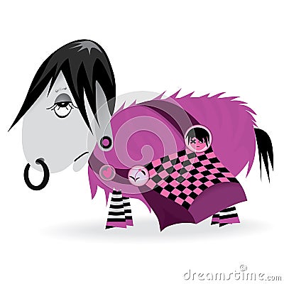 Vector melancholy emo donkey Vector Illustration