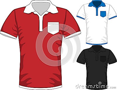 Vector Mens short sleeve t-shirt polo design Vector Illustration