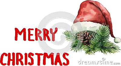 Vector Merry christmas text, message, letters, composition for greeting card, invitation, banner, print. Vector Illustration