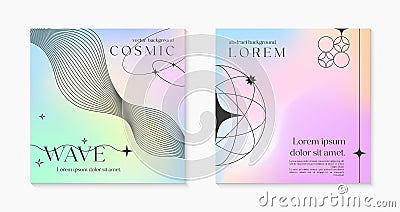 Vector mesh gradient backgrounds with wireframe geometric shapes,copy space for text Vector Illustration