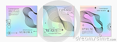 Vector mesh gradient backgrounds with wireframe geometric shapes,copy space for text Vector Illustration