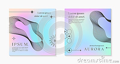 Vector mesh gradient backgrounds with wireframe geometric shapes,copy space for text Vector Illustration